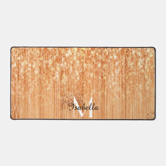 Sparkly elegante sinaasappel bamboe houtprint Mono Bureaumat (Voorkant)