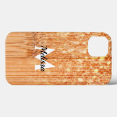Sparkly elegante sinaasappel bamboe houtprint Mono Case-Mate iPhone Case (Achterkant (horizontaal))