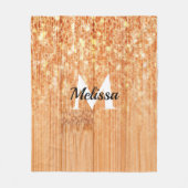 Sparkly elegante sinaasappel bamboe houtprint Mono Fleece Deken (Voorkant)
