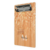 Sparkly elegante sinaasappel bamboe houtprint Mono Mini Klembord (Angled2)