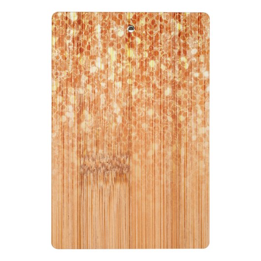 Sparkly elegante sinaasappel bamboe houtprint Mono Mini Klembord (Achterkant)