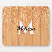 Sparkly elegante sinaasappel bamboe houtprint Mono Muismat (Voorkant)