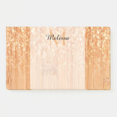 Sparkly elegante sinaasappel bamboe houtprint Mono Post-it® Notes (Voorkant)