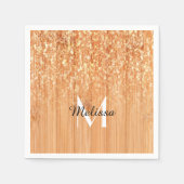 Sparkly elegante sinaasappel bamboe houtprint Mono Servet (Voorkant)