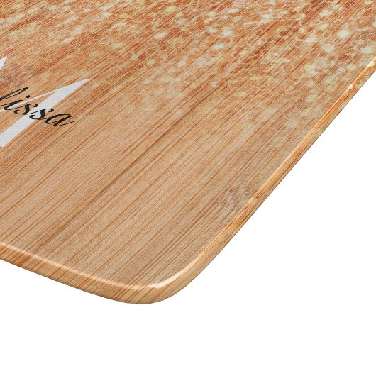 Sparkly elegante sinaasappel bamboe houtprint Mono Snijplank (Hoek)