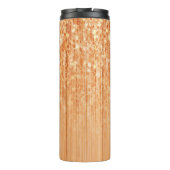 Sparkly elegante sinaasappel bamboe houtprint Mono Thermosbeker (Achterkant)