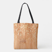 Sparkly elegante sinaasappel bamboe houtprint Mono Tote Bag (Achterkant)