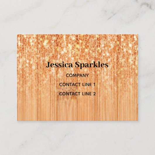 Sparkly elegante sinaasappel bamboe houtprint Mono Visitekaartje (Voorkant)