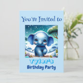 Sparkly Elephant Onder een Sterrenhemel Kaart (Staand voorkant)