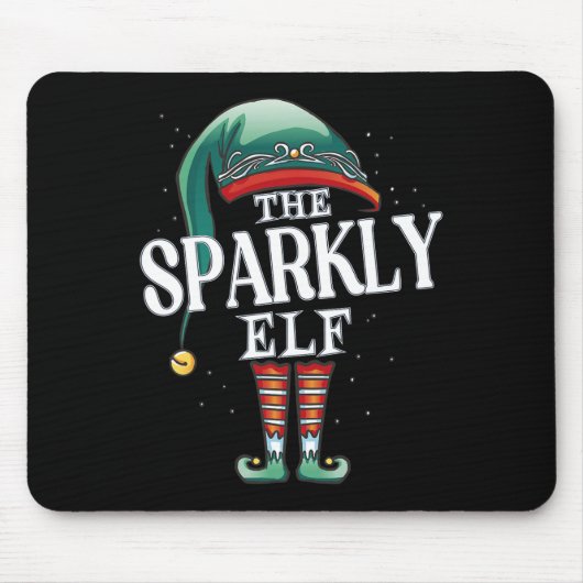 Sparkly Elf Kerstgroep Xmas Pajama Party Muismat (Voorkant)