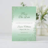 Sparkly Emerald Green Glitter Decoration Birthday Save The Date (Staand voorkant)