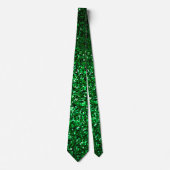 Sparkly Emerald Green Glitter Patterns Wedding Stropdas (Voorkant)