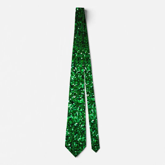 Sparkly Emerald Green Glitter Patterns Wedding Stropdas (Voorkant)