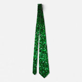 Sparkly Emerald Green Glitter Patterns Wedding Stropdas (Achterkant)