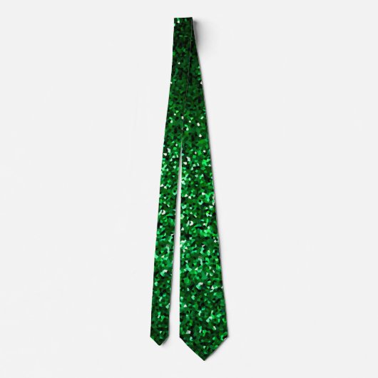 Sparkly Emerald Green Glitter Patterns Wedding Stropdas (Achterkant)
