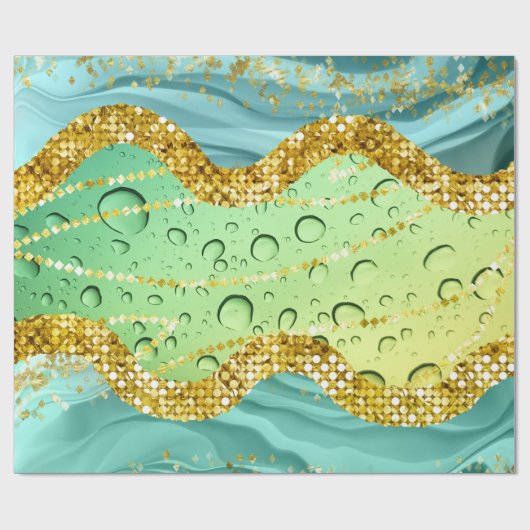 Sparkly Emerald Green | Lumineuze gradiënt van leg Cadeaupapier (Vlak)