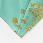 Sparkly Emerald Green Monogram | Lichtgradiënt Fleece Deken (Hoek)