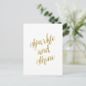 Sparkly en Shine Quote Faux Gold Foil Briefkaart (Staand voorkant)