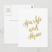Sparkly en Shine Quote Faux Gold Foil Briefkaart (Voorkant / Achterkant)