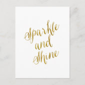 Sparkly en Shine Quote Faux Gold Foil Briefkaart (Voorkant)