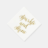 Sparkly en Shine Quote Faux Gold Foil Servet (Hoek)