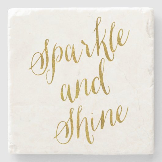 Sparkly en Shine Quote Faux Gold Foil Stenen Onderzetter (Voorkant)