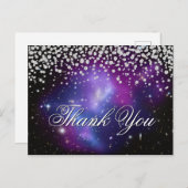 Sparkly Faux Diamonds Paars Celestial Briefkaart (Voorkant / Achterkant)