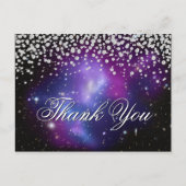 Sparkly Faux Diamonds Paars Celestial Briefkaart (Voorkant)