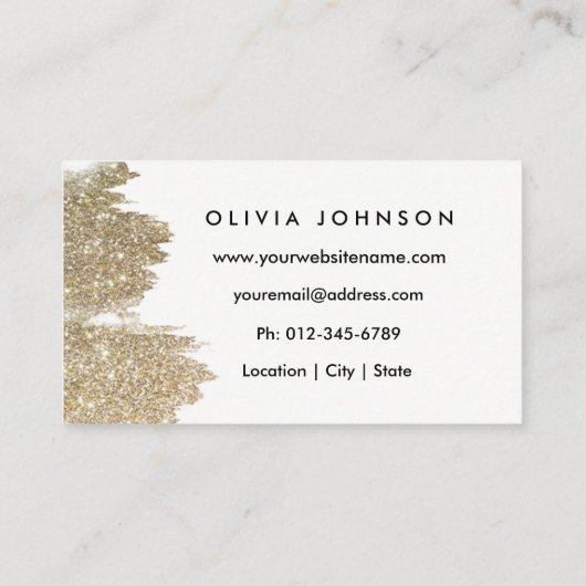 Sparkly Faux Glitter Make-up Artiest Visitekaartje (Achterkant)