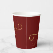 Sparkly Faux Gold Flake Merry Kerstmis op rood Papieren Bekers (Rechts)