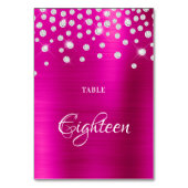 Sparkly Faux Silver Diamonds Hot Pink Satin Folie Kaart (Achterkant)
