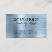 Sparkly Faux Silver Glitter Light Blue Folie Visitekaartje (Achterkant)