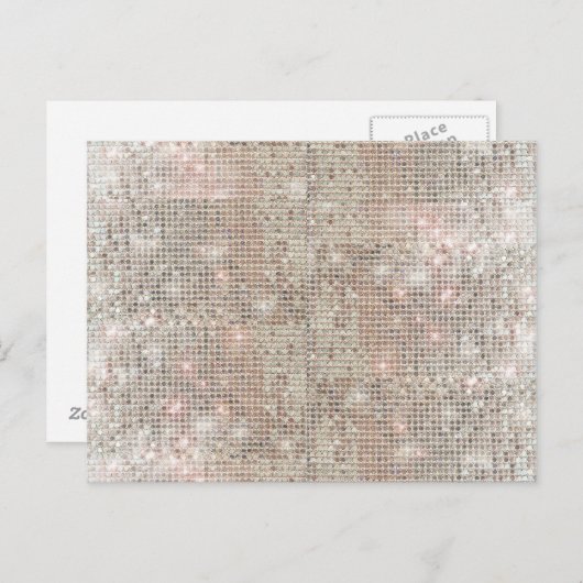 Sparkly Faux Silver Sequin Briefkaart (Voorkant / Achterkant)