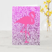 SPARKLY FLAMINGO BLANK WENSKAART KAART (Gele Bloem)