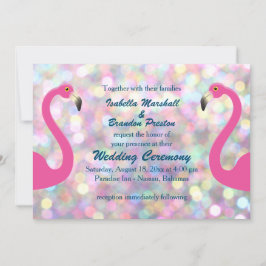 Sparkly Flamingo bruiloft uitnodiging
