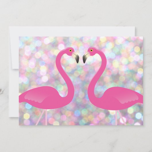 Sparkly Flamingo bruiloft uitnodiging (Achterkant)