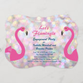 Sparkly Flamingo Engagement Party Invitation Kaart (Voorkant / Achterkant)