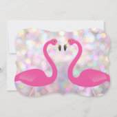 Sparkly Flamingo Engagement Party Invitation Kaart (Achterkant)