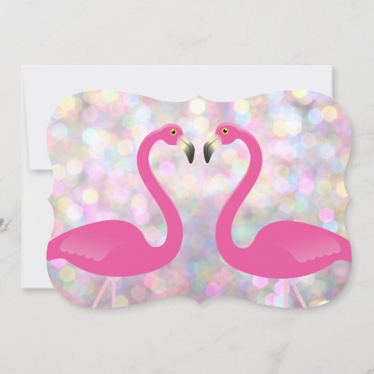 Sparkly Flamingo Engagement Party Invitation Kaart (Achterkant)