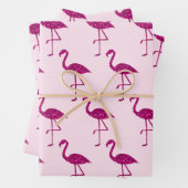 Sparkly flamingo glitterpatroon roze inpakpapier vel (In situ)