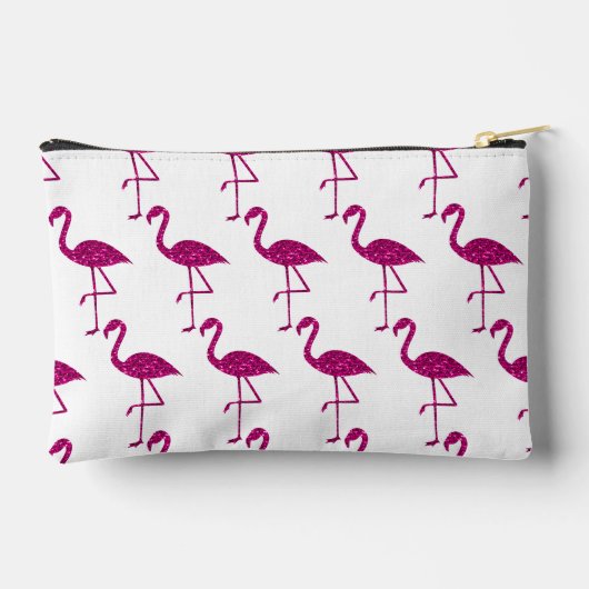 Sparkly flamingo heet roze faux sparkles Monogram Etui (Achterkant)