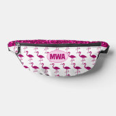 Sparkly flamingo heet roze faux sparkles Monogram Heuptasje (Liggend)