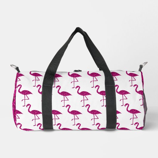 Sparkly flamingo heet roze faux sparkles Monogram Plunjezak (Voorkant)