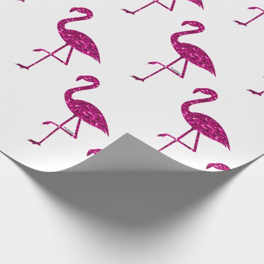 Sparkly flamingo Pink glitter sparkeert patroon Cadeaupapier (Hoek)