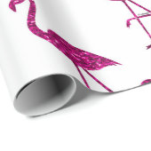 Sparkly flamingo Pink glitter sparkeert patroon Cadeaupapier (Rol Hoek)