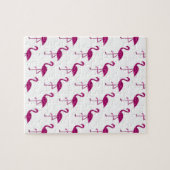 Sparkly flamingo Pink glitter sparkeert patroon Legpuzzel (Horizontaal)