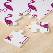 Sparkly flamingo Pink glitter sparkeert patroon Legpuzzel (Zijkant)