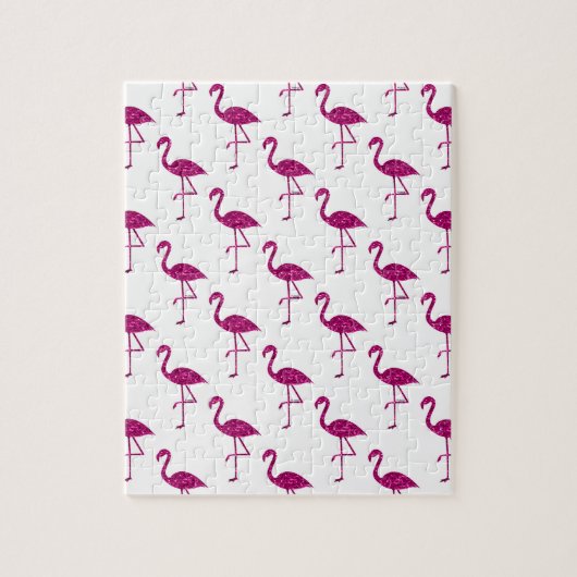 Sparkly flamingo Pink glitter sparkeert patroon Legpuzzel (Verticaal)