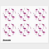 Sparkly flamingo Pink glitter sparkeert patroon Ronde Sticker (Vel)