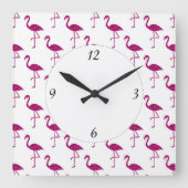 Sparkly flamingo Pink glitter sparkeert patroon Vierkante Klok (Voorkant)